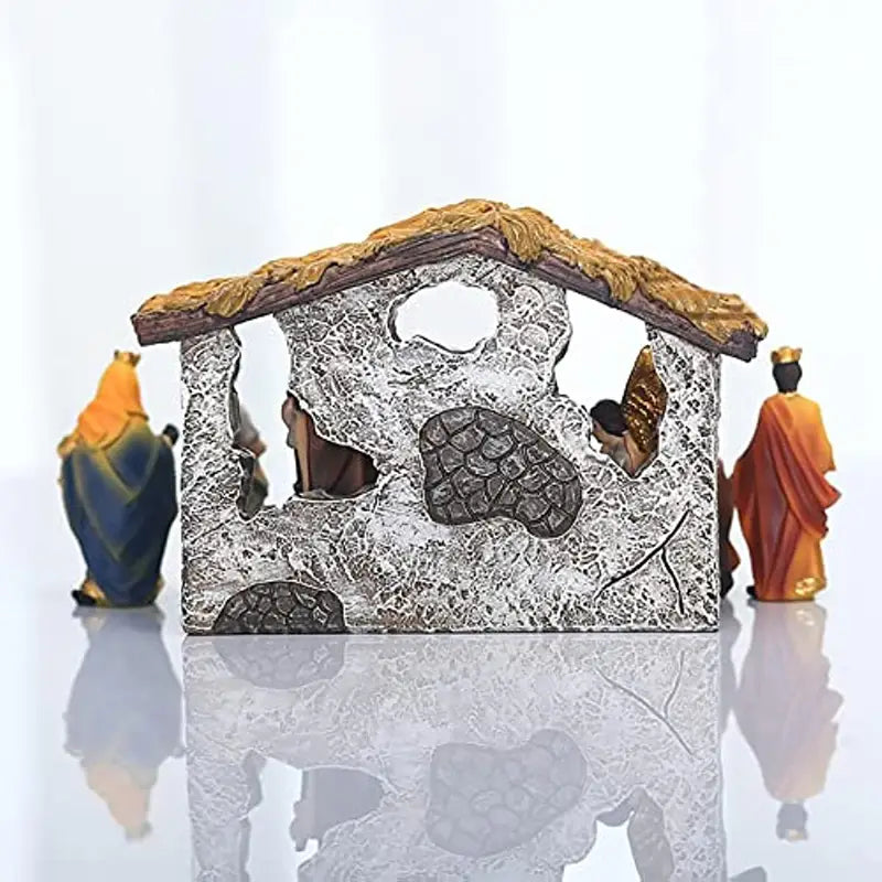 Divine Nativity: 12-Piece Realistic Christmas Figurine Set