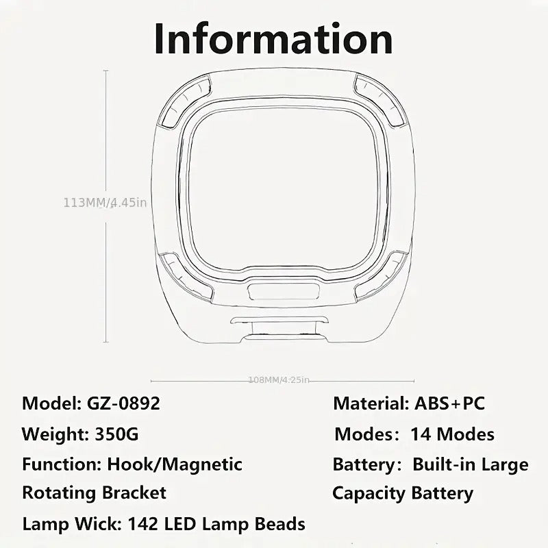 Rechargeable LED Work Light Magnetic Hook